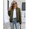 image:imageHOTOUCH Women Casual Jacket Lightweight Long Sleeve Zip Up Coat Trendy Work Clothes With PocketsArmy Green