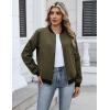 image:imageHOTOUCH Women Casual Jacket Lightweight Long Sleeve Zip Up Coat Trendy Work Clothes With PocketsArmy Green