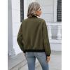 image:imageHOTOUCH Women Casual Jacket Lightweight Long Sleeve Zip Up Coat Trendy Work Clothes With PocketsArmy Green