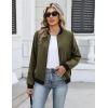 image:imageHOTOUCH Women Casual Jacket Lightweight Long Sleeve Zip Up Coat Trendy Work Clothes With PocketsArmy Green