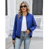 image:imageHOTOUCH Women Casual Jacket Lightweight Long Sleeve Zip Up Coat Trendy Work Clothes With PocketsBlue