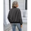 image:imageHOTOUCH Women Casual Jacket Lightweight Long Sleeve Zip Up Coat Trendy Work Clothes With PocketsGrey