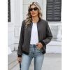 image:imageHOTOUCH Women Casual Jacket Lightweight Long Sleeve Zip Up Coat Trendy Work Clothes With PocketsGrey