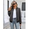 image:imageHOTOUCH Women Casual Jacket Lightweight Long Sleeve Zip Up Coat Trendy Work Clothes With PocketsGrey