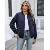 image:imageHOTOUCH Women Casual Jacket Lightweight Long Sleeve Zip Up Coat Trendy Work Clothes With PocketsNavy Blue