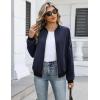 image:imageHOTOUCH Women Casual Jacket Lightweight Long Sleeve Zip Up Coat Trendy Work Clothes With PocketsNavy Blue