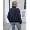 image:imageHOTOUCH Women Casual Jacket Lightweight Long Sleeve Zip Up Coat Trendy Work Clothes With PocketsNavy Blue