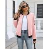 image:imageHOTOUCH Women Casual Jacket Lightweight Long Sleeve Zip Up Coat Trendy Work Clothes With PocketsPink