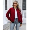 image:imageHOTOUCH Women Casual Jacket Lightweight Long Sleeve Zip Up Coat Trendy Work Clothes With PocketsRed