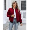 image:imageHOTOUCH Women Casual Jacket Lightweight Long Sleeve Zip Up Coat Trendy Work Clothes With PocketsRed
