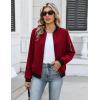 image:imageHOTOUCH Women Casual Jacket Lightweight Long Sleeve Zip Up Coat Trendy Work Clothes With PocketsRed