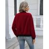 image:imageHOTOUCH Women Casual Jacket Lightweight Long Sleeve Zip Up Coat Trendy Work Clothes With PocketsRed