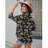 image:imageHOTOUCH Womens Linen Button Down Shirt Casual Long Sleeve Cotton Blouse Loose Fit Collared Work Gauze Tops with PocketBlack Hawaiian