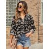image:imageHOTOUCH Womens Linen Button Down Shirt Casual Long Sleeve Cotton Blouse Loose Fit Collared Work Gauze Tops with PocketBlack Hawaiian