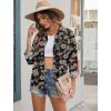 image:imageHOTOUCH Womens Linen Button Down Shirt Casual Long Sleeve Cotton Blouse Loose Fit Collared Work Gauze Tops with PocketBlack Hawaiian