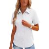 image:imageHOTOUCH Button Down Shirts for Women Short Sleeve Stretch Dress Shirt WrinkleFree Formal Work Blouses Summer Tops S2XLAwhite