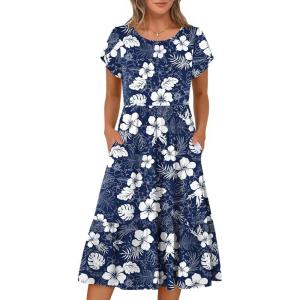 image:imageHOTOUCH Summer Dresses for Women 2026 Casual Midi Boho T Shirt Dress Ladies Sundress Aline Long Beach Vacation ClothesSf321