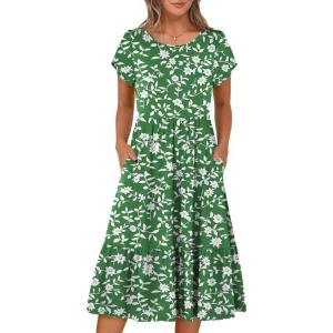 image:imageHOTOUCH Summer Dresses for Women 2026 Casual Midi Boho T Shirt Dress Ladies Sundress Aline Long Beach Vacation ClothesXh15
