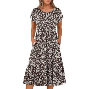 image:imageHOTOUCH Summer Dresses for Women 2026 Casual Midi Boho T Shirt Dress Ladies Sundress Aline Long Beach Vacation ClothesXh531