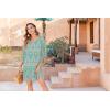 image:imageHOTOUCH Boho Dresses for Women Casual Beach Summer Dress V Neck 34 Long Sleeve Short Floral Print Swimsuit Cover Up Sundress02 Green