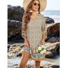 image:imageHOTOUCH Boho Dresses for Women Casual Beach Summer Dress V Neck 34 Long Sleeve Short Floral Print Swimsuit Cover Up SundressApricot