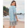 image:imageHOTOUCH Boho Dresses for Women Casual Beach Summer Dress V Neck 34 Long Sleeve Short Floral Print Swimsuit Cover Up SundressMz854