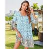 image:imageHOTOUCH Boho Dresses for Women Casual Beach Summer Dress V Neck 34 Long Sleeve Short Floral Print Swimsuit Cover Up SundressMz854