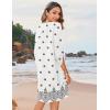 image:imageHOTOUCH Boho Dresses for Women Casual Beach Summer Dress V Neck 34 Long Sleeve Short Floral Print Swimsuit Cover Up SundressMz920