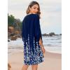 image:imageHOTOUCH Boho Dresses for Women Casual Beach Summer Dress V Neck 34 Long Sleeve Short Floral Print Swimsuit Cover Up SundressSf119