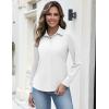 image:imageHOTOUCH Button Down Shirts for Women Long Sleeve Stretch Dress Shirts WrinkleFree Work Blouses Slim Fit Office TopsAwhite