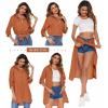 image:imageHOTOUCH Women Boyfriend Shirts Button Down Long Sleeve Blouse Cuffed Sleeve Collared ShirtBrick Red