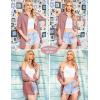 image:imageHOTOUCH Women Boyfriend Shirts Button Down Long Sleeve Blouse Cuffed Sleeve Collared ShirtDusty Pink