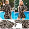 image:imageHOTOUCH Women Boyfriend Shirts Button Down Long Sleeve Blouse Cuffed Sleeve Collared ShirtP Black Floral