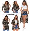 image:imageHOTOUCH Women Boyfriend Shirts Button Down Long Sleeve Blouse Cuffed Sleeve Collared ShirtP Black Floral