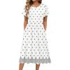image:imageHOTOUCH Womens Summer ALine Midi Dresses 2026 Casual Floral Short Sleeve TShirt Dress Flowy Beach Sundress with PocketsMz920