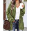 image:imageHOTOUCH Lightweight Crochet Cardigan for Women Long Sleeve Open Front Knit Oversized Cardigans SweatersArmy Green4