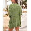 image:imageHOTOUCH Lightweight Crochet Cardigan for Women Long Sleeve Open Front Knit Oversized Cardigans SweatersArmy Green4