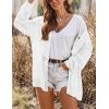 image:imageHOTOUCH Lightweight Crochet Cardigan for Women Long Sleeve Open Front Knit Oversized Cardigans SweatersAwhite