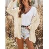 image:imageHOTOUCH Lightweight Crochet Cardigan for Women Long Sleeve Open Front Knit Oversized Cardigans SweatersBeige