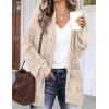 image:imageHOTOUCH Lightweight Crochet Cardigan for Women Long Sleeve Open Front Knit Oversized Cardigans SweatersBeige2