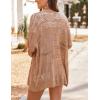 image:imageHOTOUCH Lightweight Crochet Cardigan for Women Long Sleeve Open Front Knit Oversized Cardigans SweatersBkhaki