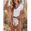 image:imageHOTOUCH Lightweight Crochet Cardigan for Women Long Sleeve Open Front Knit Oversized Cardigans SweatersBkhaki