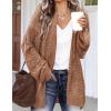 image:imageHOTOUCH Lightweight Crochet Cardigan for Women Long Sleeve Open Front Knit Oversized Cardigans SweatersBkhaki