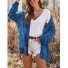 image:imageHOTOUCH Lightweight Crochet Cardigan for Women Long Sleeve Open Front Knit Oversized Cardigans SweatersBlue