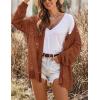 image:imageHOTOUCH Lightweight Crochet Cardigan for Women Long Sleeve Open Front Knit Oversized Cardigans SweatersDark Brown