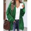 image:imageHOTOUCH Lightweight Crochet Cardigan for Women Long Sleeve Open Front Knit Oversized Cardigans SweatersDark Green