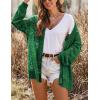 image:imageHOTOUCH Lightweight Crochet Cardigan for Women Long Sleeve Open Front Knit Oversized Cardigans SweatersDark Green
