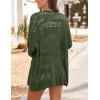 image:imageHOTOUCH Lightweight Crochet Cardigan for Women Long Sleeve Open Front Knit Oversized Cardigans SweatersDark Green2