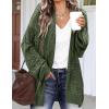 image:imageHOTOUCH Lightweight Crochet Cardigan for Women Long Sleeve Open Front Knit Oversized Cardigans SweatersDark Green2