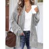 image:imageHOTOUCH Lightweight Crochet Cardigan for Women Long Sleeve Open Front Knit Oversized Cardigans SweatersGrey